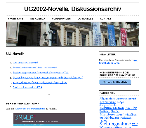 Blog UG2002-Novelle, Diskussionsarchiv